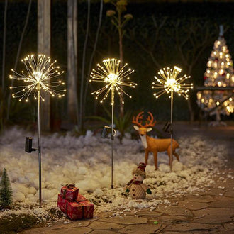 XMAS Solar-Powered LED Firework Garden Stake