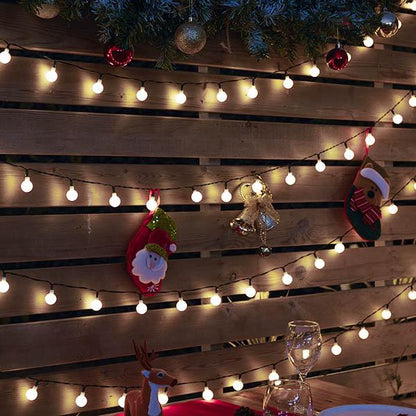 XMAS Solar-Powered LED Globe String Lights
