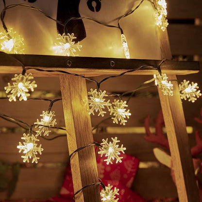 XMAS Solar-Powered Snowflake LED String Lights