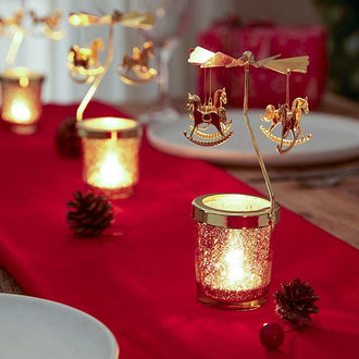 XMAS Spinning Carousel Candle Holder