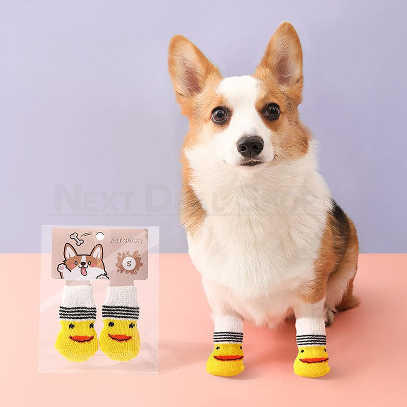 Anti-slip Pet Socks - 8 Pcs, Dog Paw Protection Socks