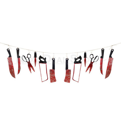 Halloween Bloody Garland Banner - Haunted House Wall Porch Party Horror Decor