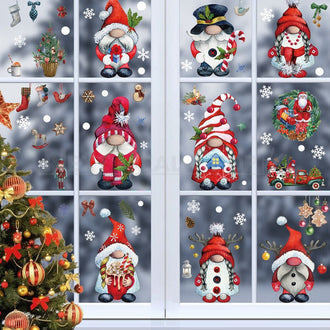 9 Sheets Christmas Gnome Window Cling