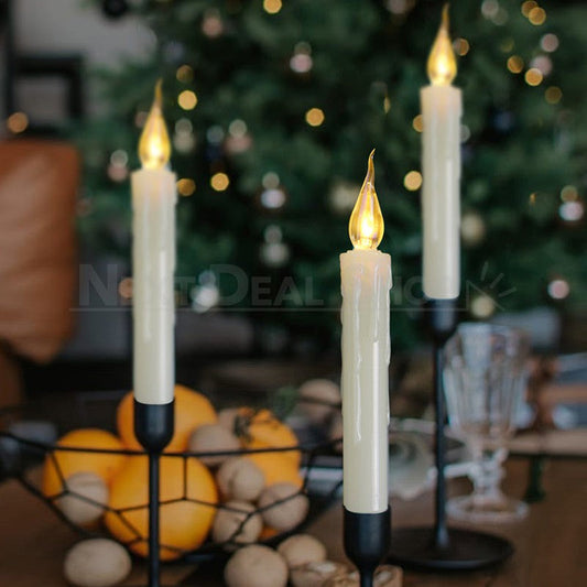 6 Pcs - Warm White Flameless LED Flickering Candle - Home Wedding Party Table Decor