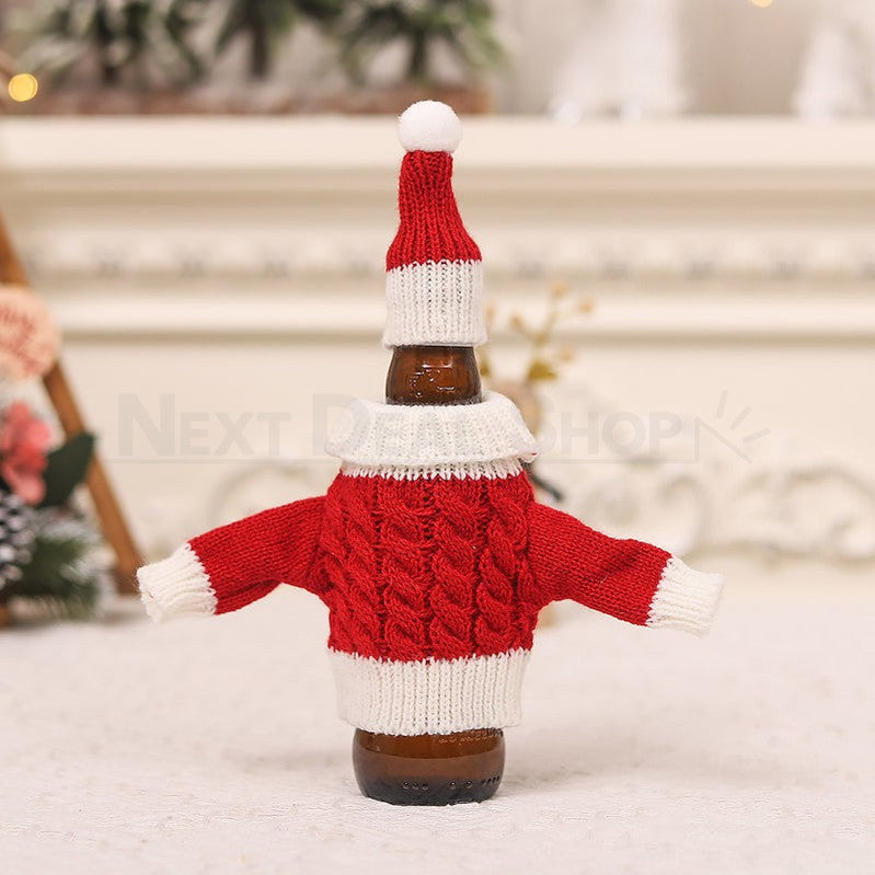 Christmas Knitted Bottle Sweater Cover