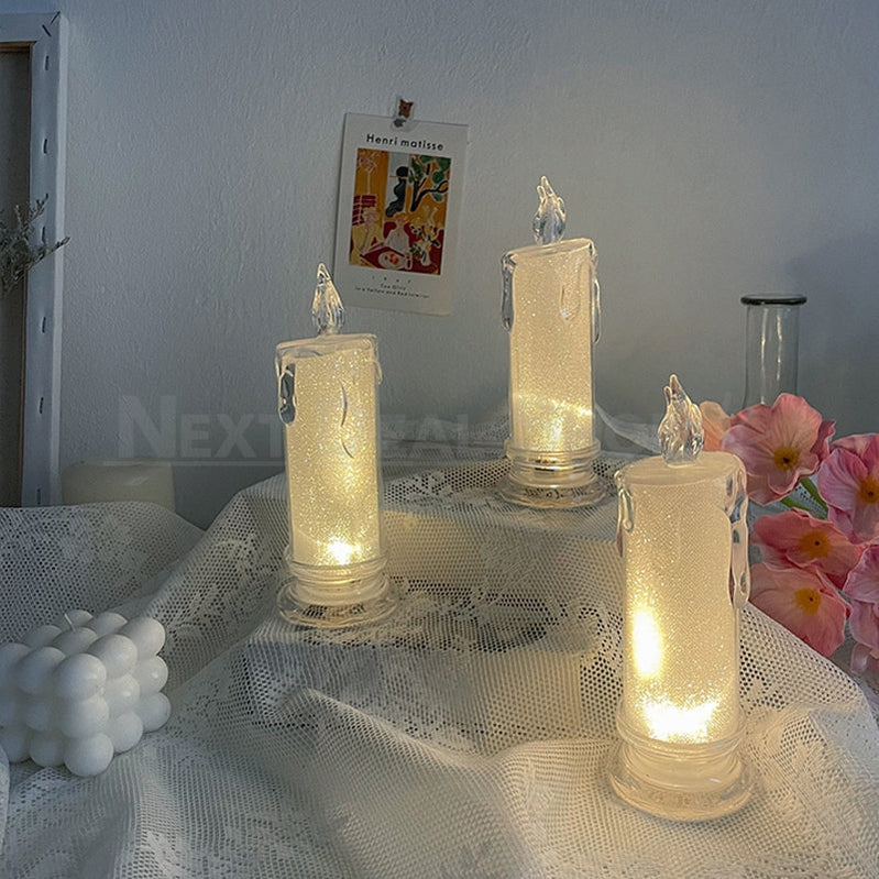 LED Flameless Crystal Candle Light - Home Wedding Holiday Party Decor