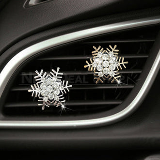 2 Pcs - Rhinestone Snowflake Car Air Freshener