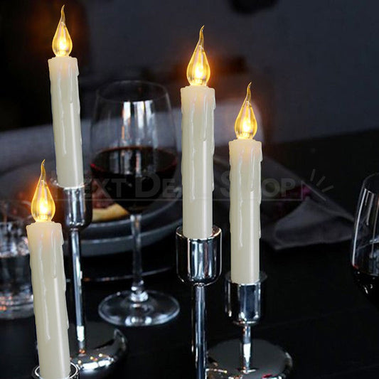 6 Pcs - Warm White Flameless LED Flickering Candle - Home Wedding Party Table Decor