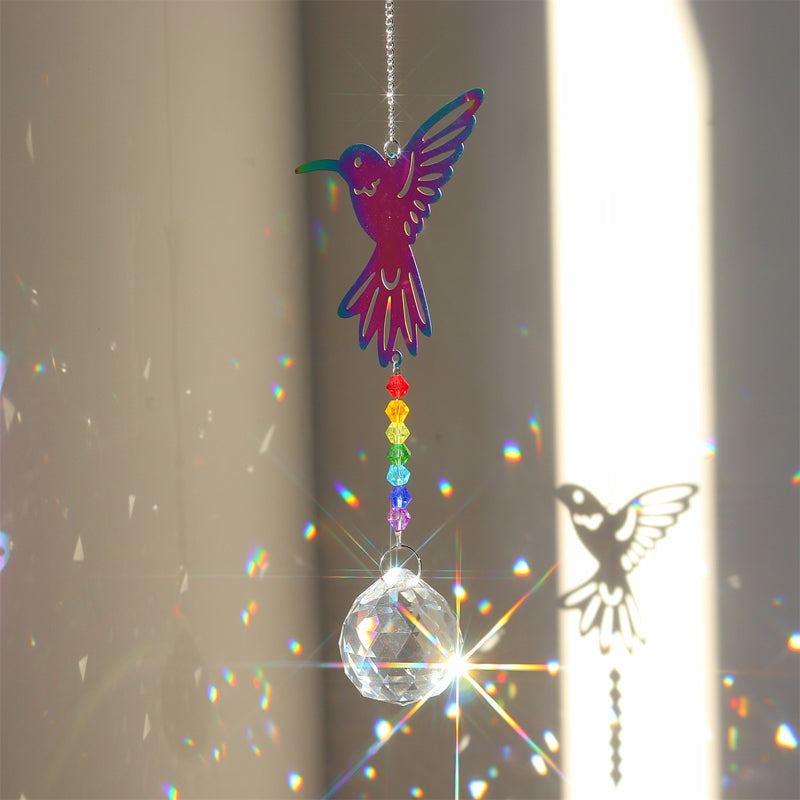 Hummingbird Crystal Hanging Suncatcher - Window Home Decor