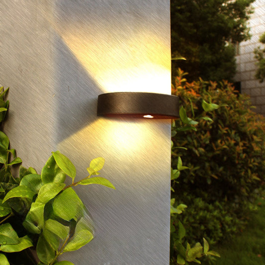 Solar Powered Up & Down Courtyard Wall Light - Outdoor Patio Yard Garden Wall Lighting