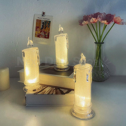 LED Flameless Crystal Candle Light - Home Wedding Holiday Party Decor