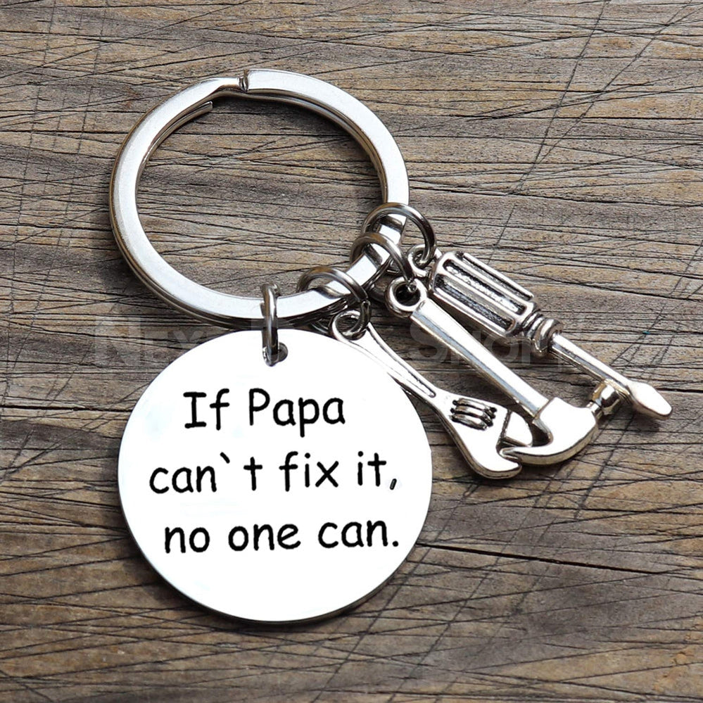Papa Keychain with Cute Tools (If Papa can't fix it, no one can)-Next Deal Shop-Next Deal Shop