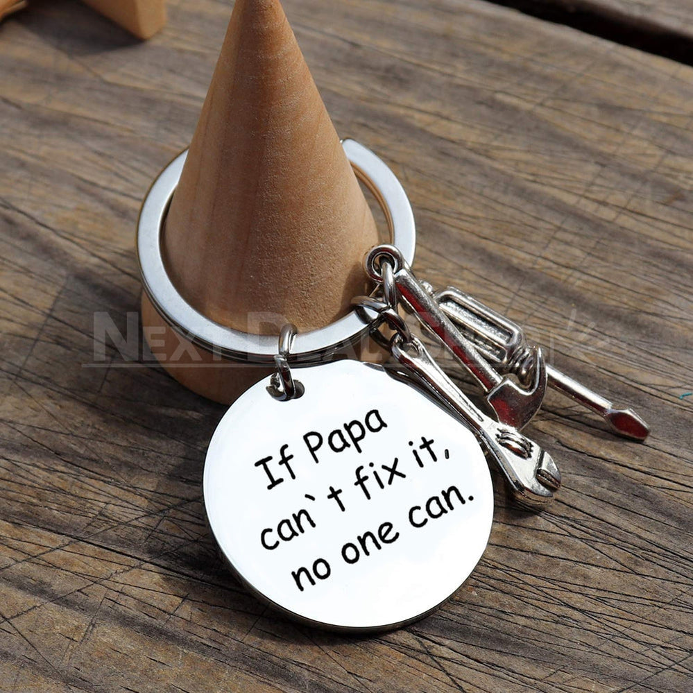 Papa Keychain with Cute Tools (If Papa can't fix it, no one can)-Next Deal Shop-Next Deal Shop