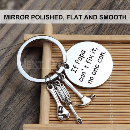 Papa Keychain with Cute Tools (If Papa can't fix it, no one can)-Next Deal Shop-Next Deal Shop