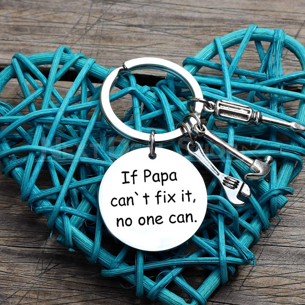 Papa Keychain with Cute Tools (If Papa can't fix it, no one can)-Next Deal Shop-Next Deal Shop