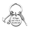 Papa Keychain with Cute Tools (If Papa can't fix it, no one can) - Funny Metal Key Ring Gift for Dad Father Birthday Holiday Present