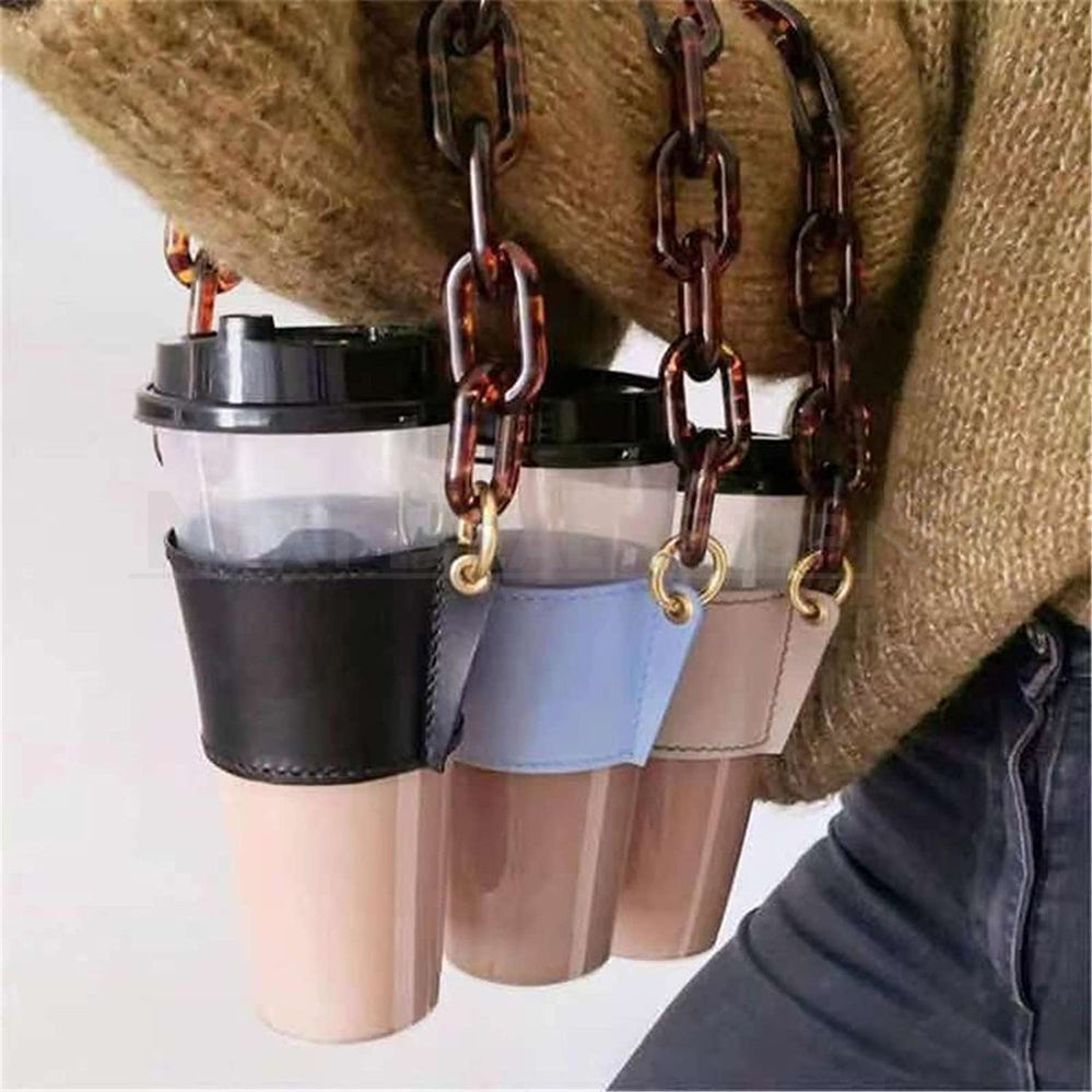Reusable Coffee Sleeve with Big Chain Handle Strap-Next Deal Shop-Next Deal Shop