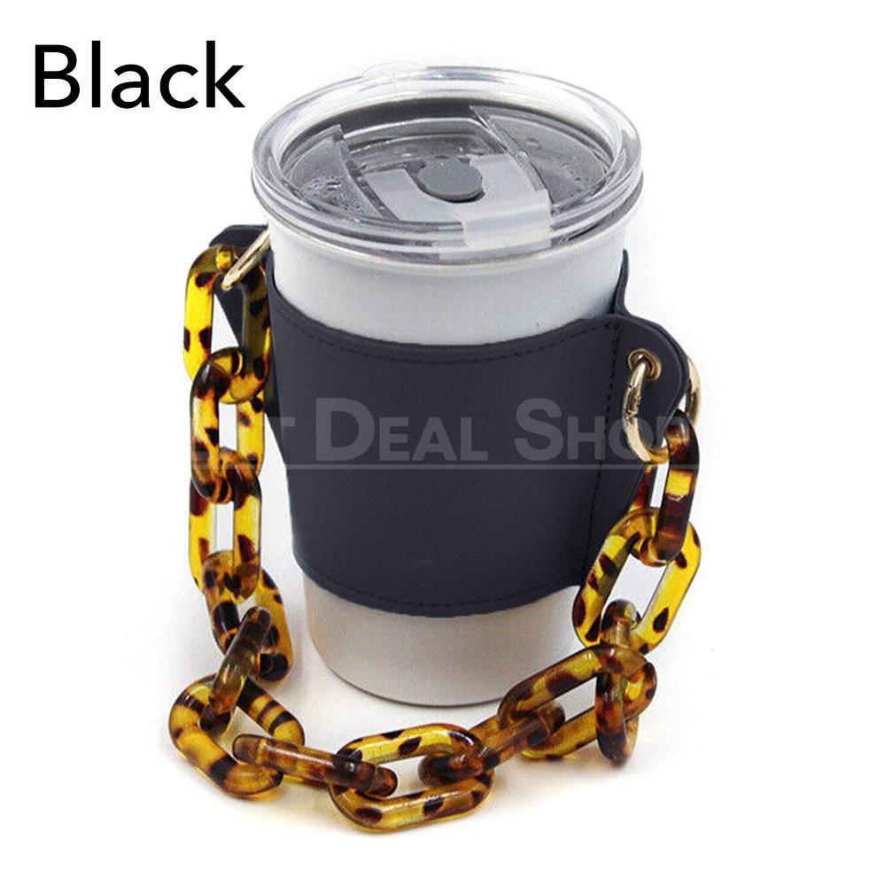 Reusable Coffee Sleeve with Big Chain Handle Strap-Next Deal Shop-Black-Next Deal Shop