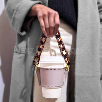 Reusable Coffee Sleeve with Big Chain Handle Strap