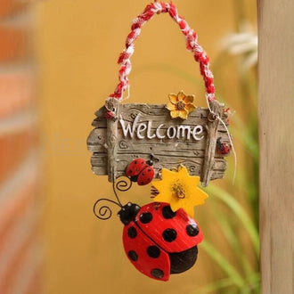 Rustic Sunflower and Ladybug Hanging Decor