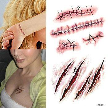 2 Pack - Halloween Scars Tattoo Stickers - Next Deal Shop
 - 1