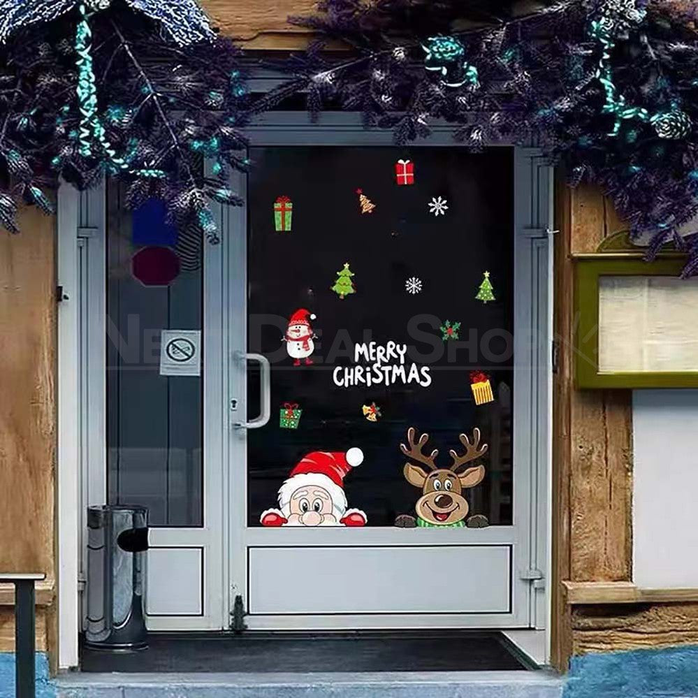 Santa Claus and Reindeer Window Cling-Next Deal Shop-Next Deal Shop