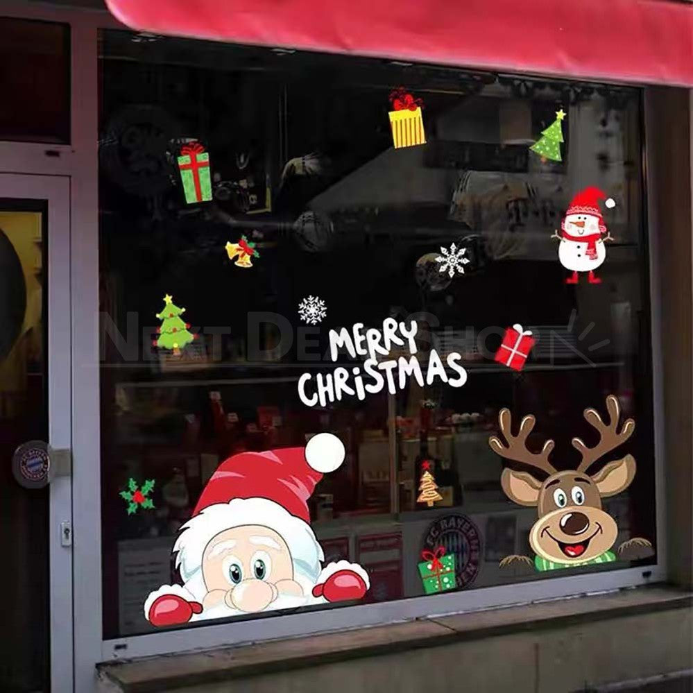 Santa Claus and Reindeer Window Cling-Next Deal Shop-Next Deal Shop