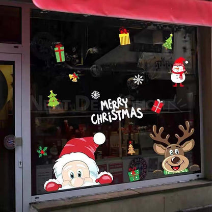 Santa Claus and Reindeer Window Cling-Next Deal Shop-Next Deal Shop