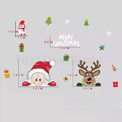 Santa Claus and Reindeer Window Cling-Next Deal Shop-Next Deal Shop