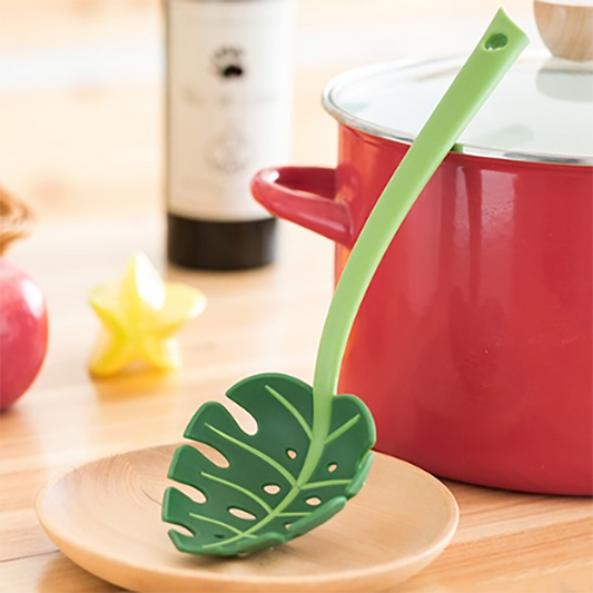 Large Slotted Leaf Spoon - Kitchen Cooking Serving Strain Utensil