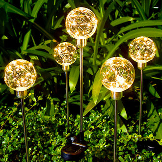 Solar Powered Copper Wire Globe Stake Light