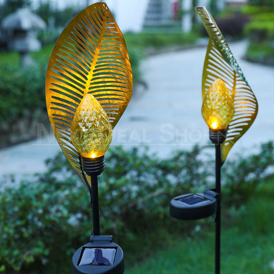 Solar-Powered Iron Leaf Stake Light-Next Deal Shop-Next Deal Shop
