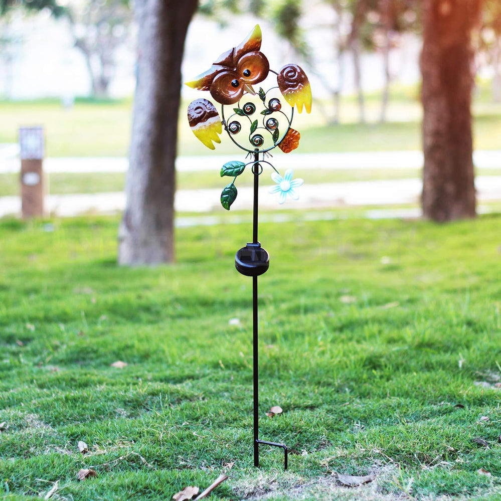 Solar Powered Iron Owl Stake Light-Next Deal Shop-Next Deal Shop