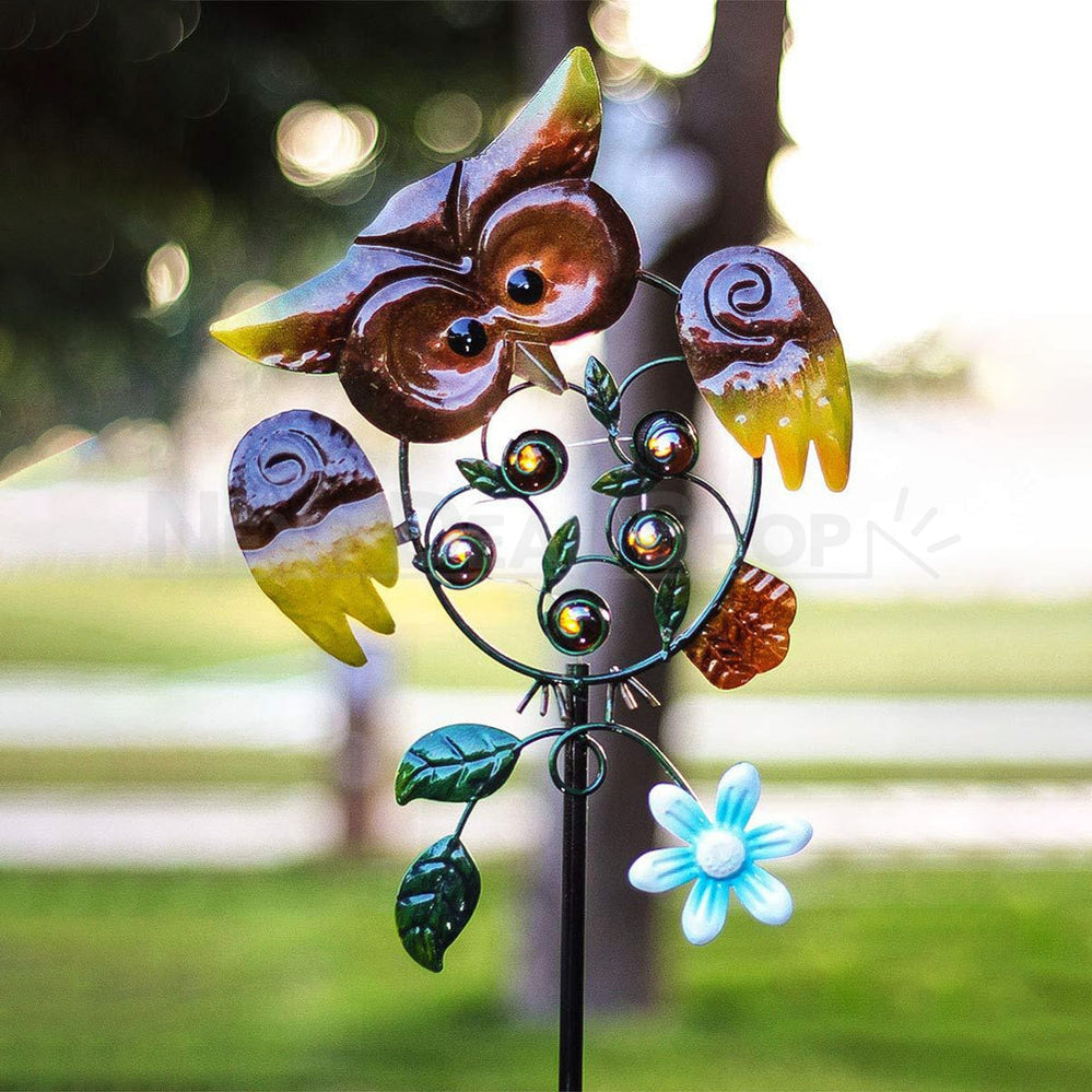 Solar Powered Iron Owl Stake Light-Next Deal Shop-Next Deal Shop