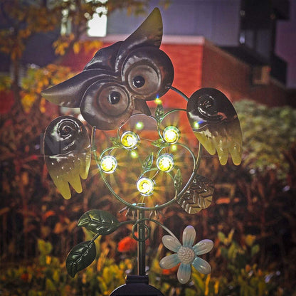 Solar Powered Iron Owl Stake Light-Next Deal Shop-Next Deal Shop