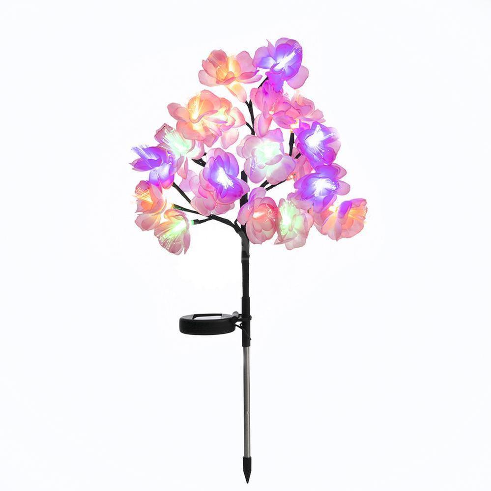 Solar Powered LED Fiber Optic Flower Stake-Next Deal Shop-Purple-Multi Color-Next Deal Shop