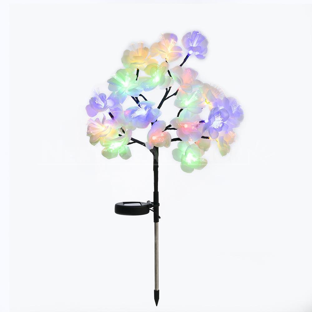 Solar Powered LED Fiber Optic Flower Stake-Next Deal Shop-White-Multi Color-Next Deal Shop