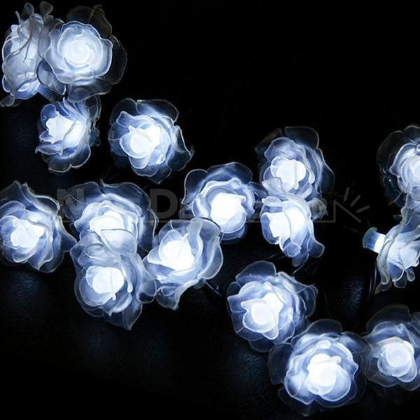 Solar-Powered LED Rose String Lights-Next Deal Shop-Cool-White-Next Deal Shop