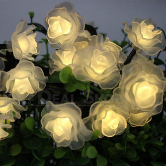 Solar-Powered LED Rose String Lights