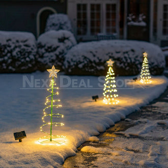 Solar Powered LED Spiral Christmas Tree Light with Star (1.96ft)