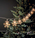 Solar-Powered Snowflake LED String Lights