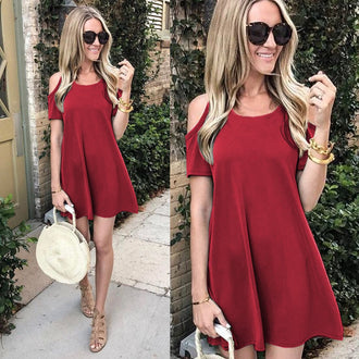 Cold Shoulder Tea Dress