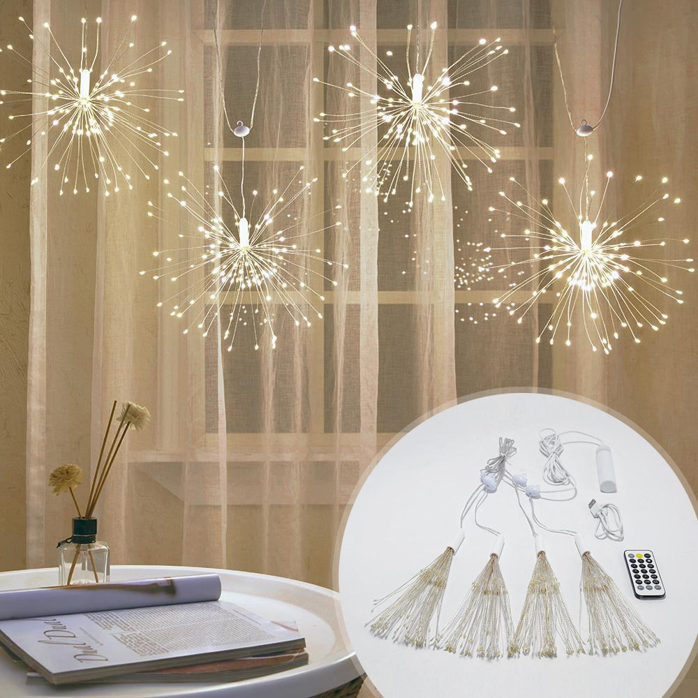 USB Rechargeable Copper Firework Light Set - Bedroom Wedding Party Ambient Lighting Decor