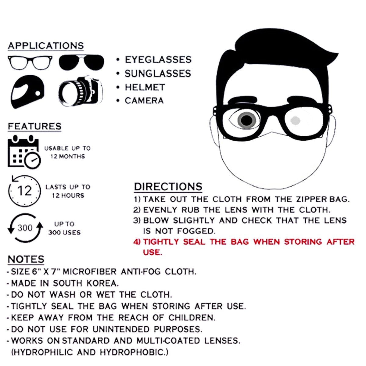 Anti-Fog Lens Microfiber Cloth