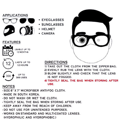Anti-Fog Lens Microfiber Cloth