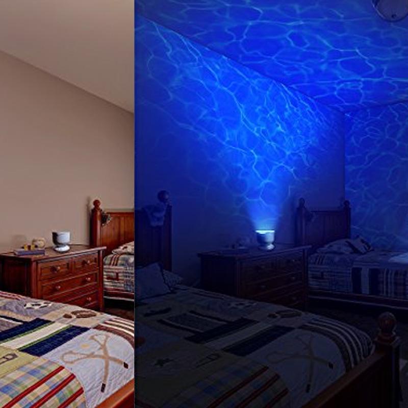 Ocean Night Light Projector w/ Built-in Speaker - Kids Bedroom Home Relaxing Night Lamp Decor