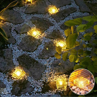 Solar-Powered Glass Brick Path Light - Heavy Duty Outdoor Lights!