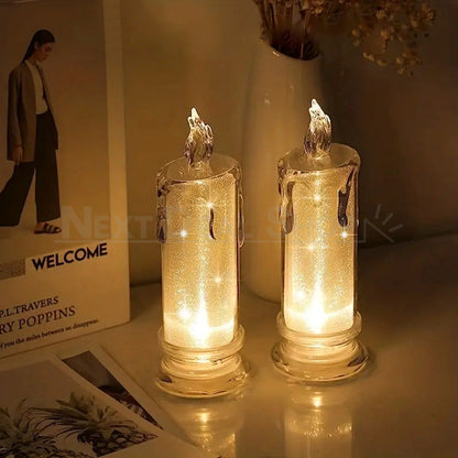 LED Flameless Crystal Candle Light - Home Wedding Holiday Party Decor