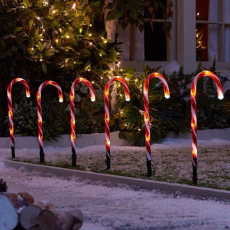 Christmas Candy Cane String Lights (Set of 5 Candy Canes)