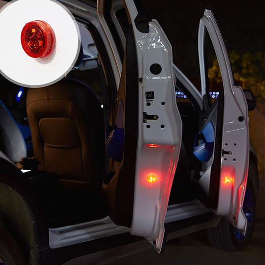 4 Pcs Car Door Safety Light Set - Magnetic Auto Door Safety Light for Night Driving Anti-Collision